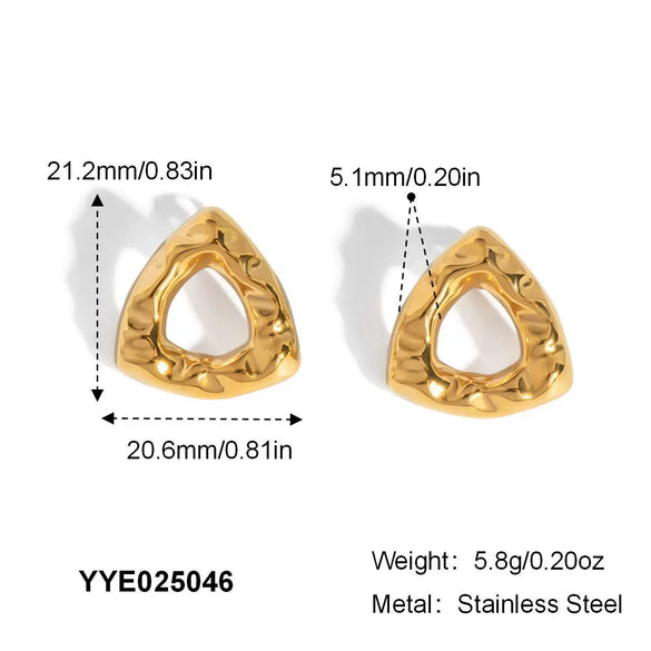 Wholesale Geometric Butterfly Triangle Stainless Steel Earrings For Women With Pvd Furnace Vacuum Real Gold Plating High End Elegant Cool Style