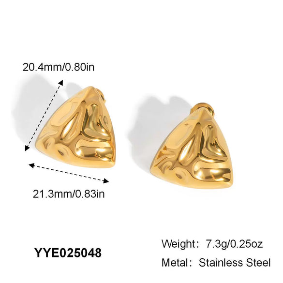 Wholesale Geometric Butterfly Triangle Stainless Steel Earrings For Women With Pvd Furnace Vacuum Real Gold Plating High End Elegant Cool Style