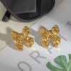 Wholesale Geometric Butterfly Triangle Stainless Steel Earrings For Women With Pvd Furnace Vacuum Real Gold Plating High End Elegant Cool Style