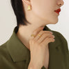 Wholesale Geometric C Shaped 316L Stainless Steel Gold Plated Earrings