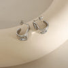 Wholesale Geometric C Shaped 316L Stainless Steel Gold Plated Earrings