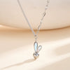 Wholesale Geometric Cartoon Rabbit Titanium Steel Electroplated Calendering Chain Necklace For Women