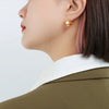 Wholesale Geometric Cartoon Style Diamond Earrings Titanium Steel 18K Gold Plated Jewelry