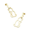 Wholesale Geometric Cat Pendant Earrings Gold Plated Stainless Steel Ear Needle Casual Style Unisex