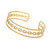 Wholesale Geometric Chain Open Cshaped Titanium Steel Women's Bracelet With Electroplating Treatment