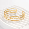 Wholesale Geometric Chain Open Cshaped Titanium Steel Women's Bracelet With Electroplating Treatment