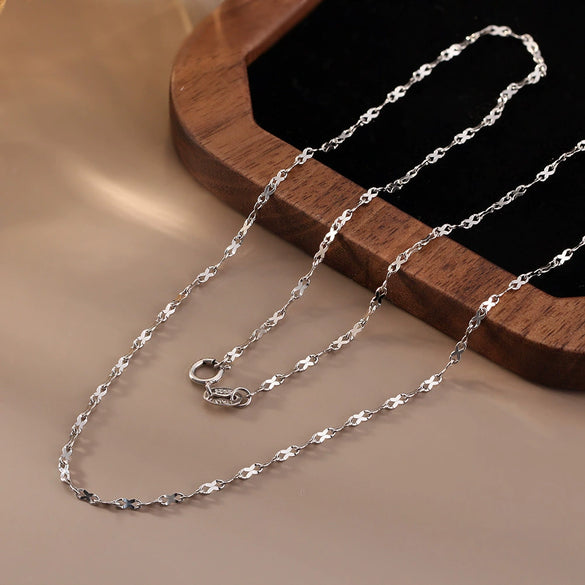 Wholesale Geometric 8Character Chain S925 Sterling Silver Necklace Simple Style Unisex Electroplated