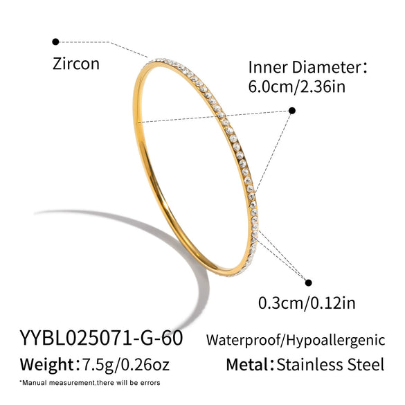 Wholesale Geometric Circle Diamondencrusted Electroplated Stainless Steel Bracelet For Women