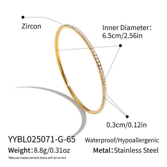 Wholesale Geometric Circle Diamondencrusted Electroplated Stainless Steel Bracelet For Women
