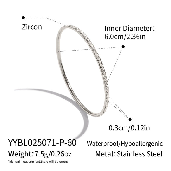 Wholesale Geometric Circle Diamondencrusted Electroplated Stainless Steel Bracelet For Women