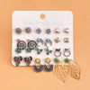 Wholesale Geometric Circle Earrings With Creative Butterfly Love Pendant Crystal Alloy Resin Acrylic Micro Inlay