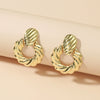 Wholesale Geometric Circle Retro Simple Versatile Exaggerated Metal Alloy Electroplated Earrings