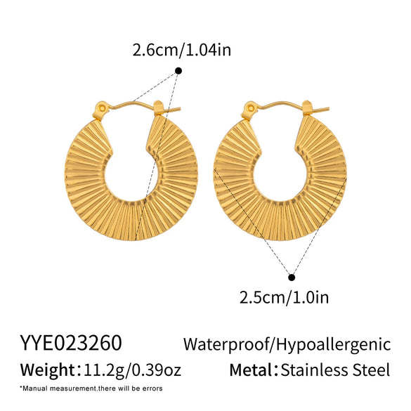 Wholesale Geometric Circular Leaf Heartshaped Titanium Steel And Stainless Steel Vacuum Real Gold Plated Earrings For Women