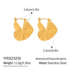 Wholesale Geometric Circular Leaf Heartshaped Titanium Steel And Stainless Steel Vacuum Real Gold Plated Earrings For Women