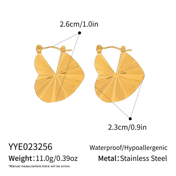 Wholesale Geometric Circular Leaf Heartshaped Titanium Steel And Stainless Steel Vacuum Real Gold Plated Earrings For Women