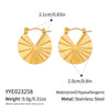 Wholesale Geometric Circular Leaf Heartshaped Titanium Steel And Stainless Steel Vacuum Real Gold Plated Earrings For Women
