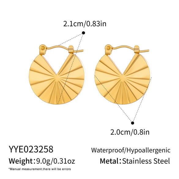 Wholesale Geometric Circular Leaf Heartshaped Titanium Steel And Stainless Steel Vacuum Real Gold Plated Earrings For Women