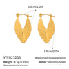 Wholesale Geometric Circular Leaf Heartshaped Titanium Steel And Stainless Steel Vacuum Real Gold Plated Earrings For Women