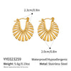 Wholesale Geometric Circular Leaf Heartshaped Titanium Steel And Stainless Steel Vacuum Real Gold Plated Earrings For Women