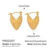 Wholesale Geometric Circular Leaf Heartshaped Titanium Steel And Stainless Steel Vacuum Real Gold Plated Earrings For Women