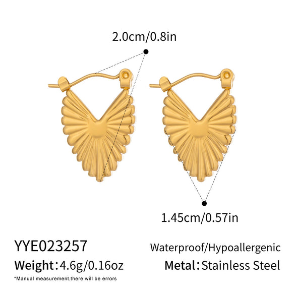 Wholesale Geometric Circular Leaf Heartshaped Titanium Steel And Stainless Steel Vacuum Real Gold Plated Earrings For Women