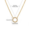 Wholesale Geometric Clavicle Chain And Full Diamond Ring Necklace Stainless Steel Gold Electroplated Unisex