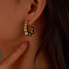 Wholesale Geometric Color Matching Stainless Steel 18K Gold Plated Women's Fashion Earrings