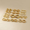 Wholesale Geometric Color Zircon Earrings Stainless Steel Gold Plated