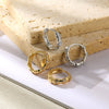 Wholesale Geometric Color Zircon Earrings Stainless Steel Gold Plated