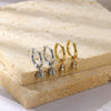 Wholesale Geometric Color Zircon Earrings Stainless Steel Gold Plated
