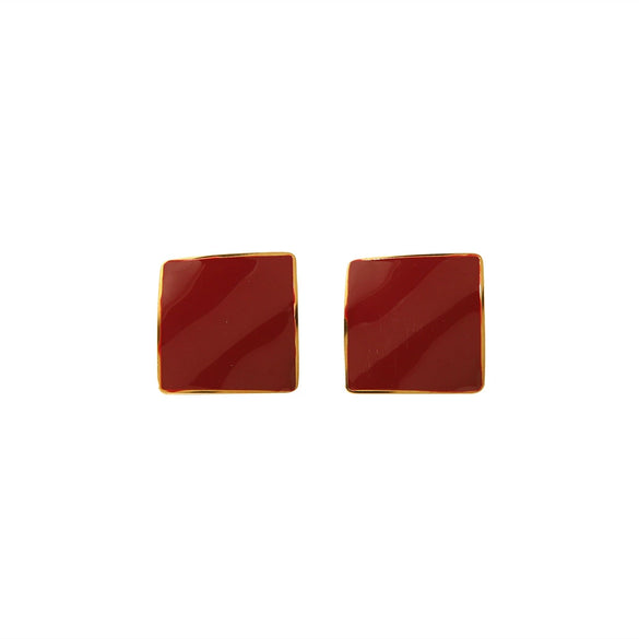 Wholesale Geometric Colorful Enamel Goldplated Stainless Steel Earrings For Women