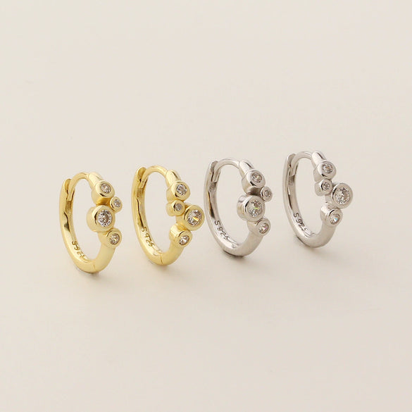 Wholesale Geometric Combination Diamond Earrings S925 Silver Electroplated For Women