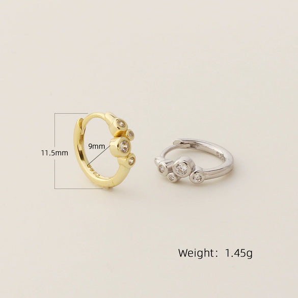 Wholesale Geometric Combination Diamond Earrings S925 Silver Electroplated For Women