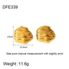 Wholesale Geometric Conch Texture 18K Gold Plated Stainless Steel Earrings For Women