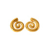 Wholesale Geometric Conch Texture 18K Gold Plated Stainless Steel Earrings For Women