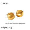 Wholesale Geometric Conch Texture 18K Gold Plated Stainless Steel Earrings For Women