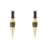 Wholesale Geometric Conical Earrings Inlaid With Black Zircon And Diamond Treatment For Women Made Of 925 Sterling Silver