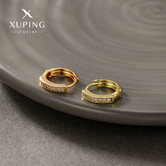 Wholesale Geometric Copper Alloy Electroplated Round Zircon Earrings For Women Light Luxury Style