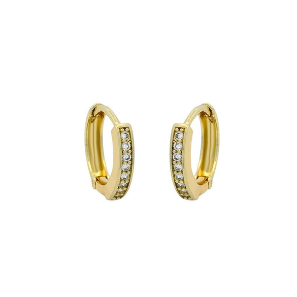 Wholesale Geometric Copper Alloy Electroplated Round Zircon Earrings For Women Light Luxury Style