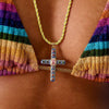 Wholesale Geometric Copper Cross Pendant Necklace Electroplated Unisex