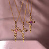 Wholesale Geometric Copper Cross Pendant Necklace Electroplated Unisex
