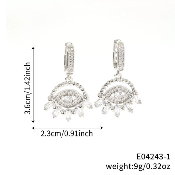 Wholesale Geometric Copper Devil's Eye Earrings Retro Ins Style Jewelry