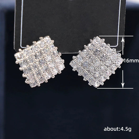 Wholesale Geometric Copper Diamond Earrings For Women Fashion Ol Style