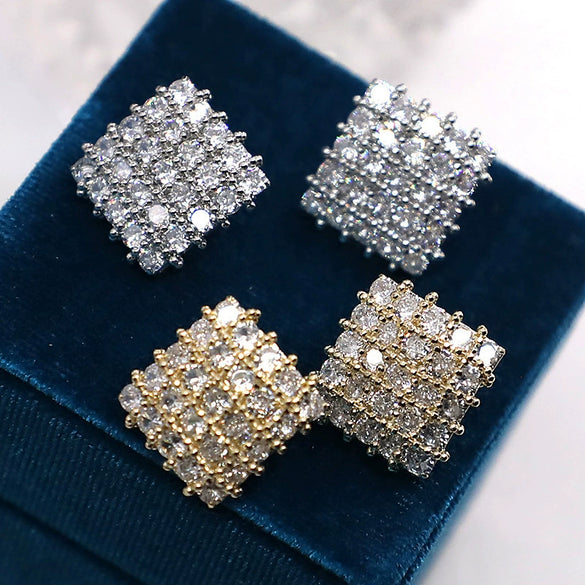 Wholesale Geometric Copper Diamond Earrings For Women Fashion Ol Style