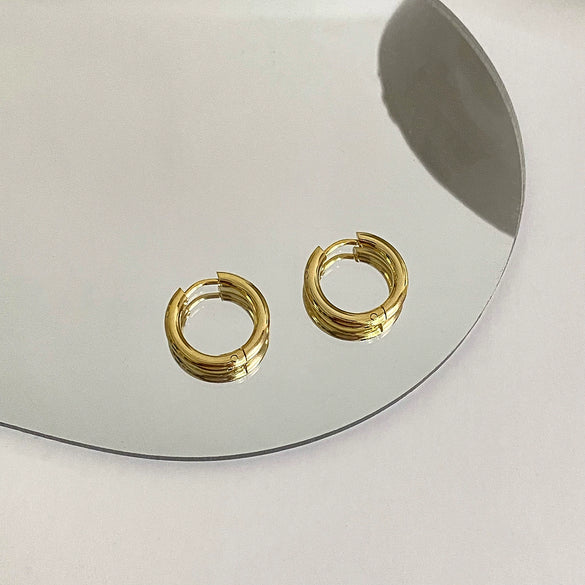 Wholesale Geometric Copper Ear Stud Earrings With Electroplating