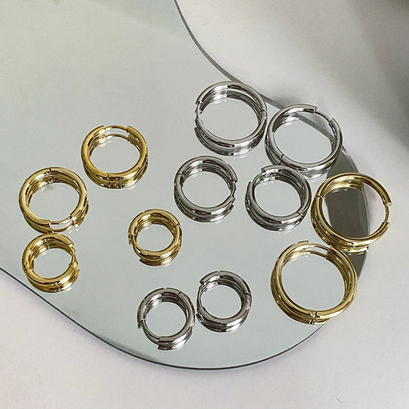 Wholesale Geometric Copper Ear Stud Earrings With Electroplating