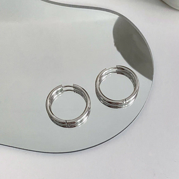 Wholesale Geometric Copper Ear Stud Earrings With Electroplating