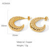 Wholesale Geometric Copper Earrings And Ring With Electroplating For Women
