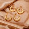 Wholesale Geometric Copper Earrings And Ring With Electroplating For Women