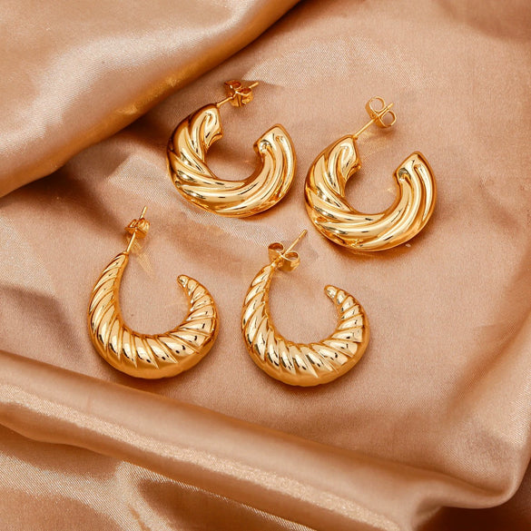 Wholesale Geometric Copper Earrings And Ring With Electroplating For Women